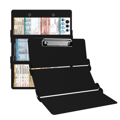 Trifold WhiteCoat Clipboard® - Black Critical Care Edition